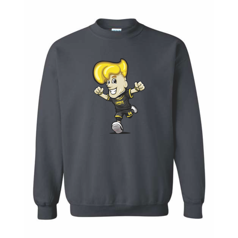 MKE Wave BRAD BEACH Gildan Crewneck Sweatshirt - Grey