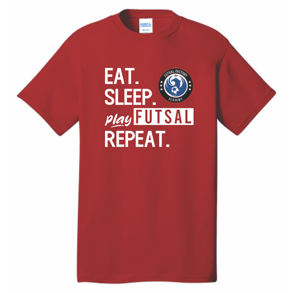 FFA Core Cotton Eat. Sleep. Play Futsal. Repeat. Tee - Red