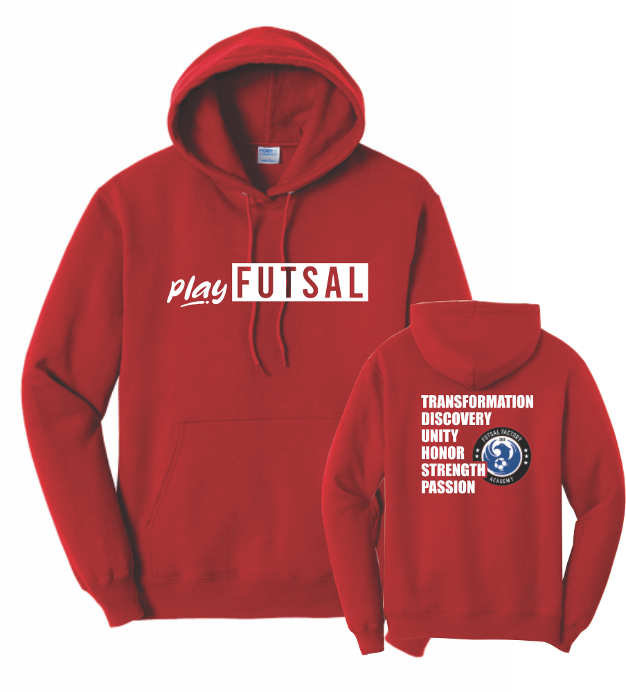 FFA Core Fleece Pullover Hooded PLAY FUTSAL Sweatshirt - Red