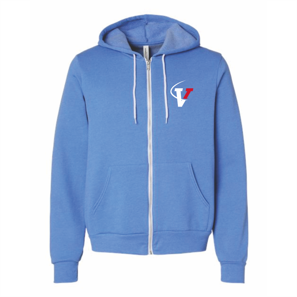 Bella+Canvas Unisex Sponge Fleece Full-Zip Hood - Heather Columbia Blue