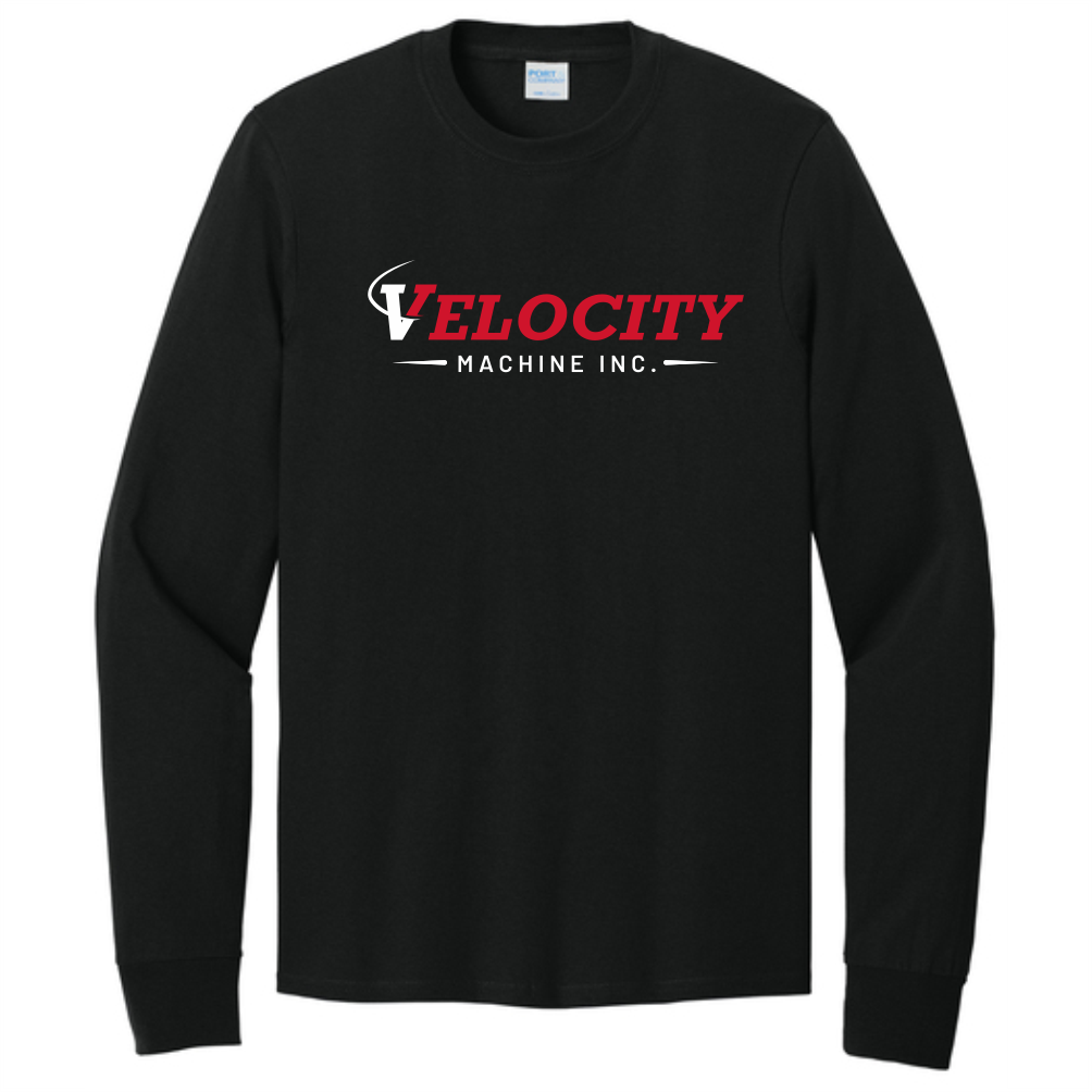 Port & Co Long Sleeve Core Cotton Tee - Black
