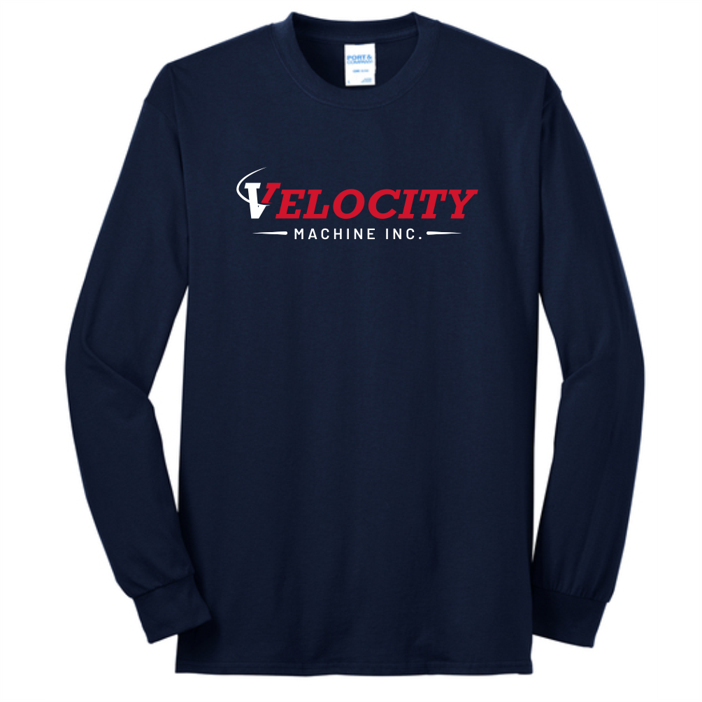 Port & Co Long Sleeve Core Cotton Tee - Navy