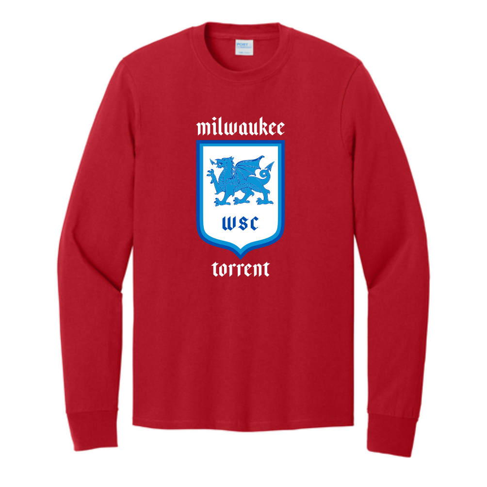 WSC Long Sleeve Core Cotton Tee - Red