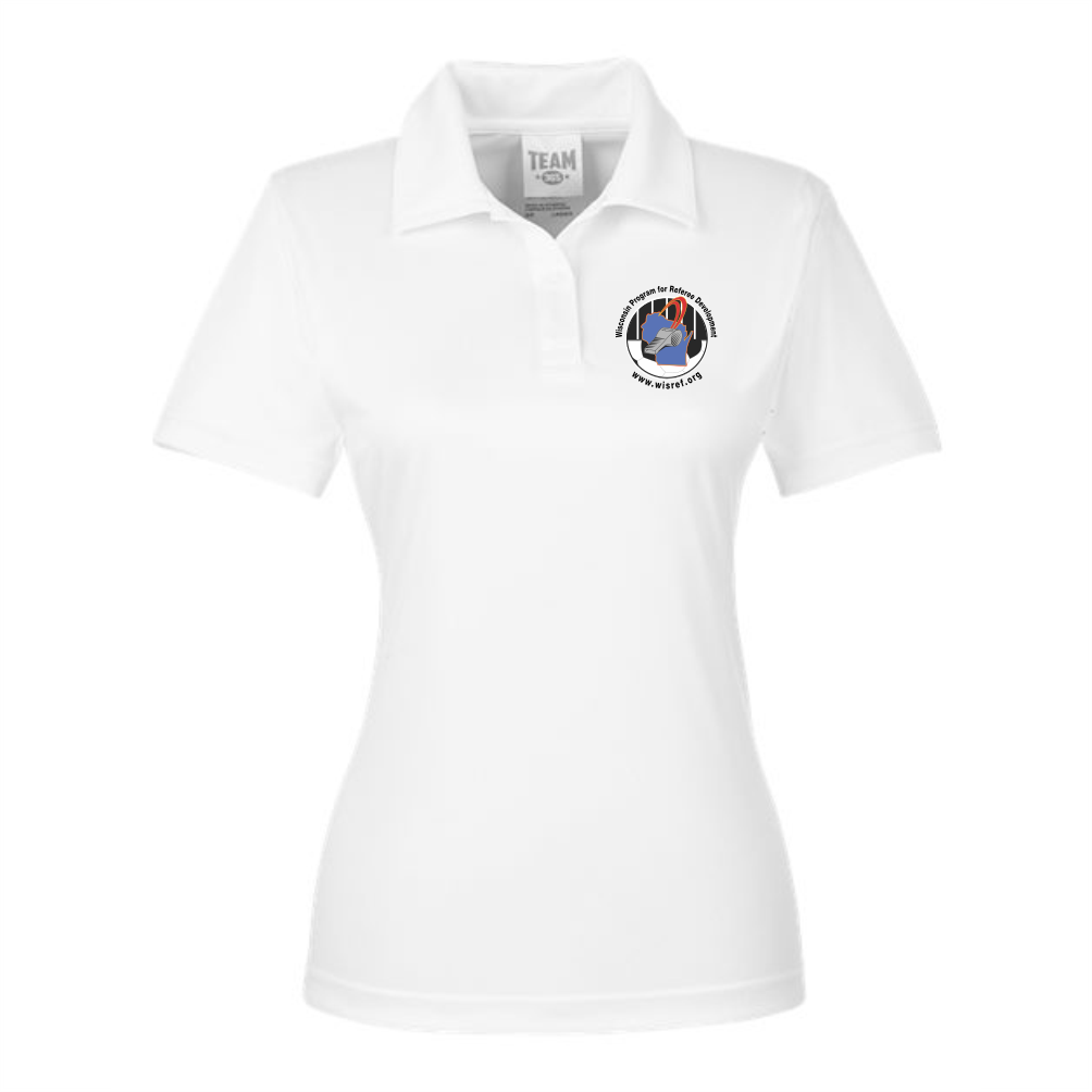 WisRef Women's Team365 Zone Performance Polo - White
