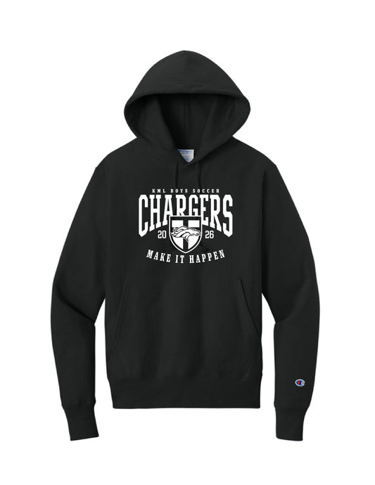 KML Chargers soccer hooded sweatshirt black