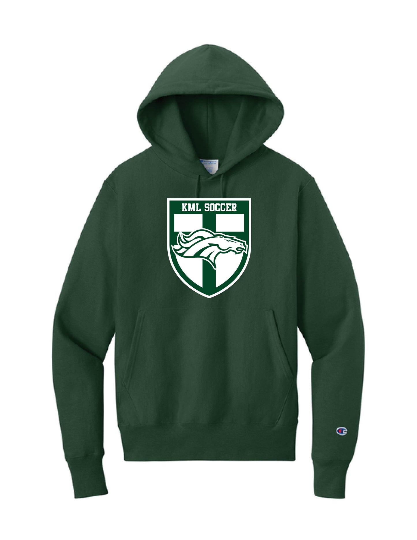 KML shield hooded sweatshirt dark green