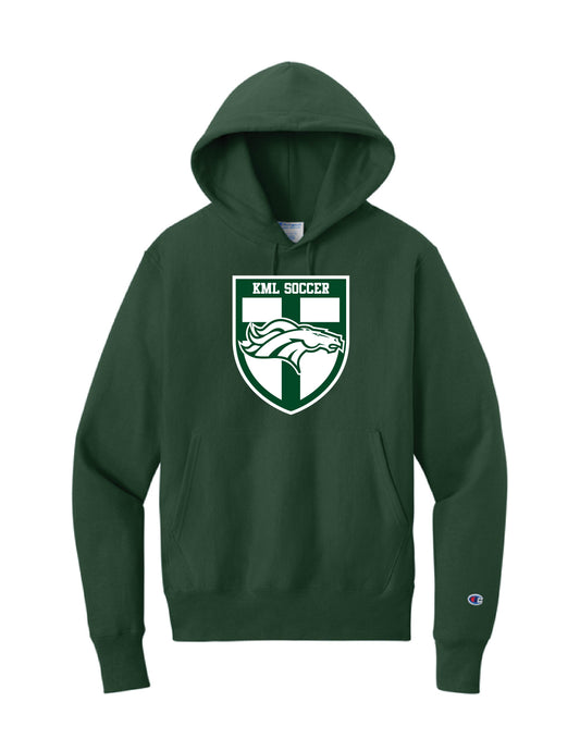 KML shield hooded sweatshirt dark green
