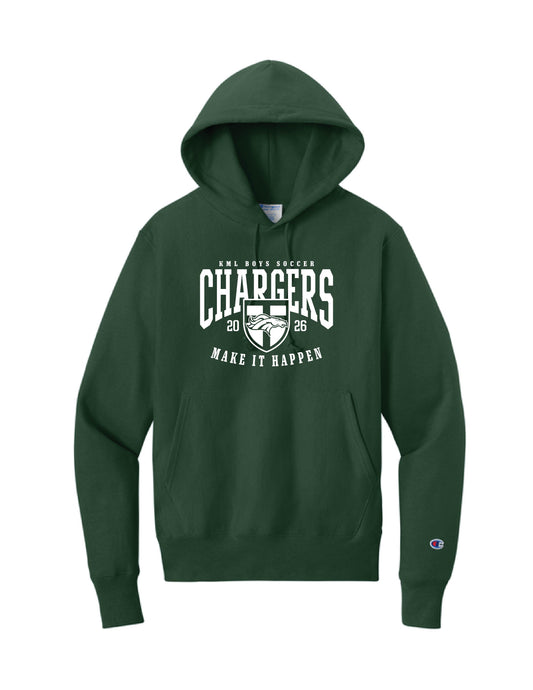 KML Chargers soccer hooded sweatshirt dark green