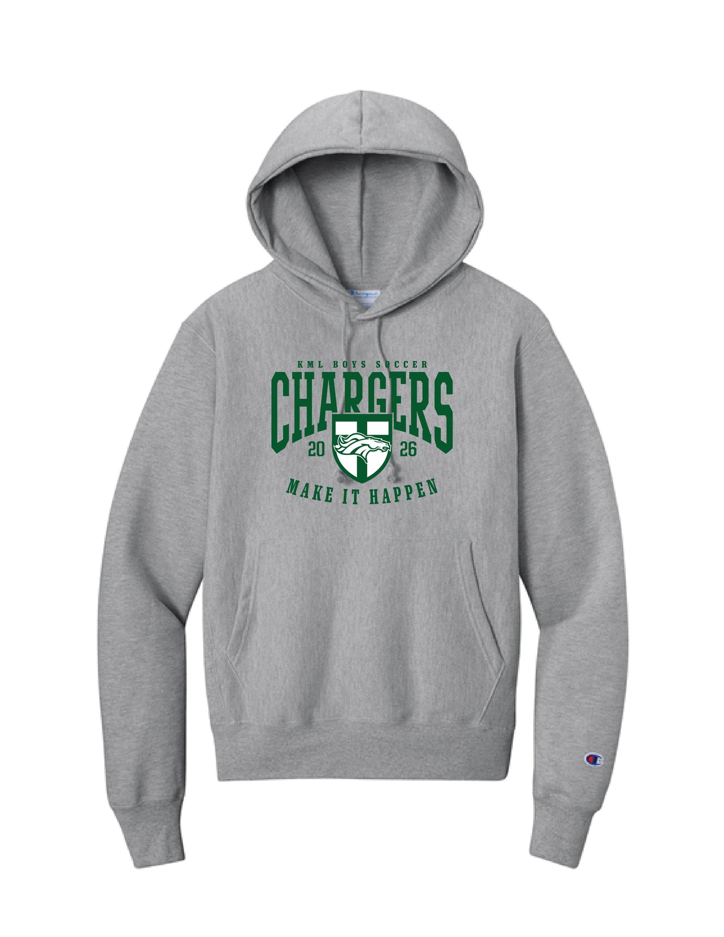 KML Chargers soccer hooded sweatshirt oxford grey