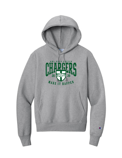 KML Chargers soccer hooded sweatshirt oxford grey