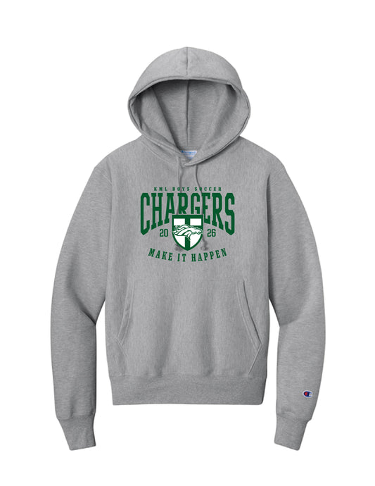 KML Chargers soccer hooded sweatshirt oxford grey