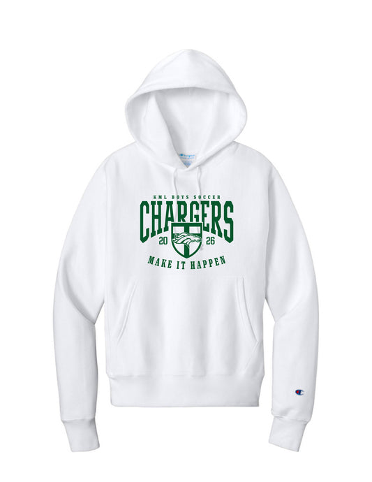 KML Chargers soccer hooded sweatshirt white