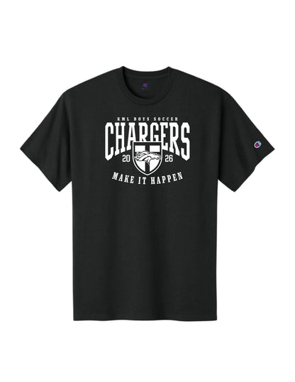 KML Chargers soccer tee black