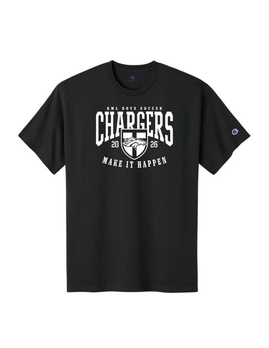 KML Chargers soccer tee black