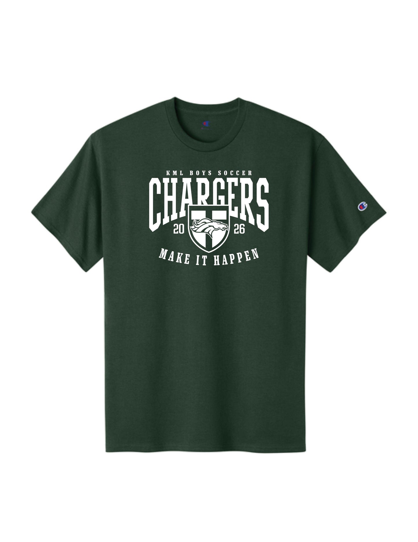 KML Chargers soccer tee dark green