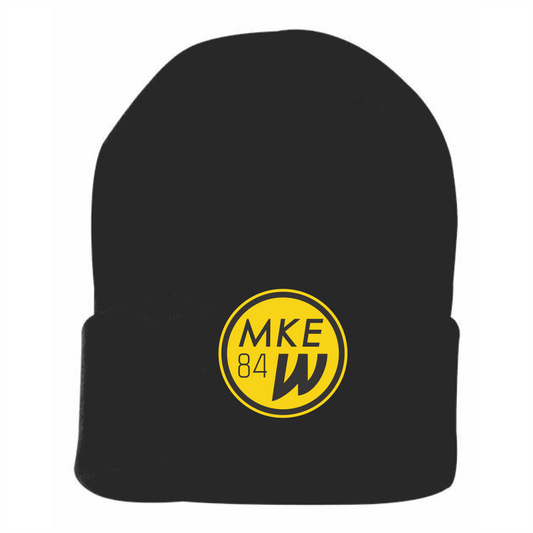 MKE Wave Solid Cuffed Beanie - Black