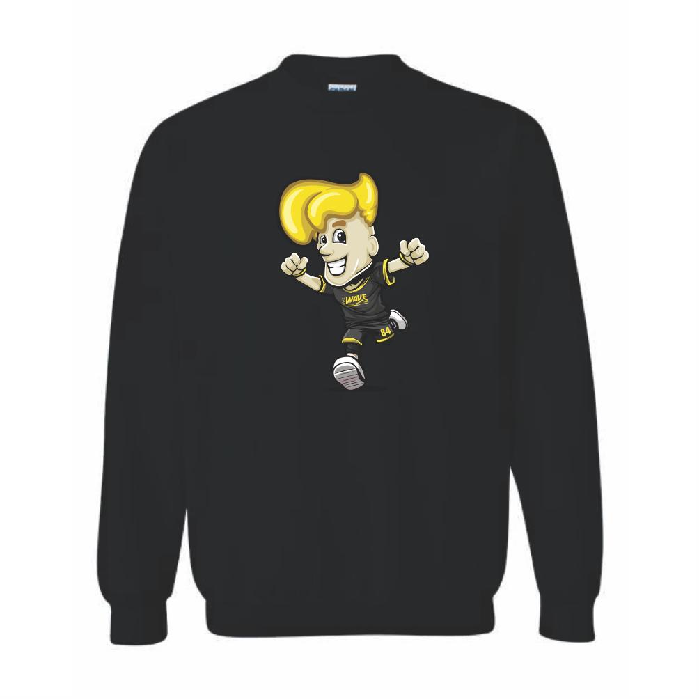 MKE Wave BRAD BEACH Gildan Crewneck Sweatshirt - Black