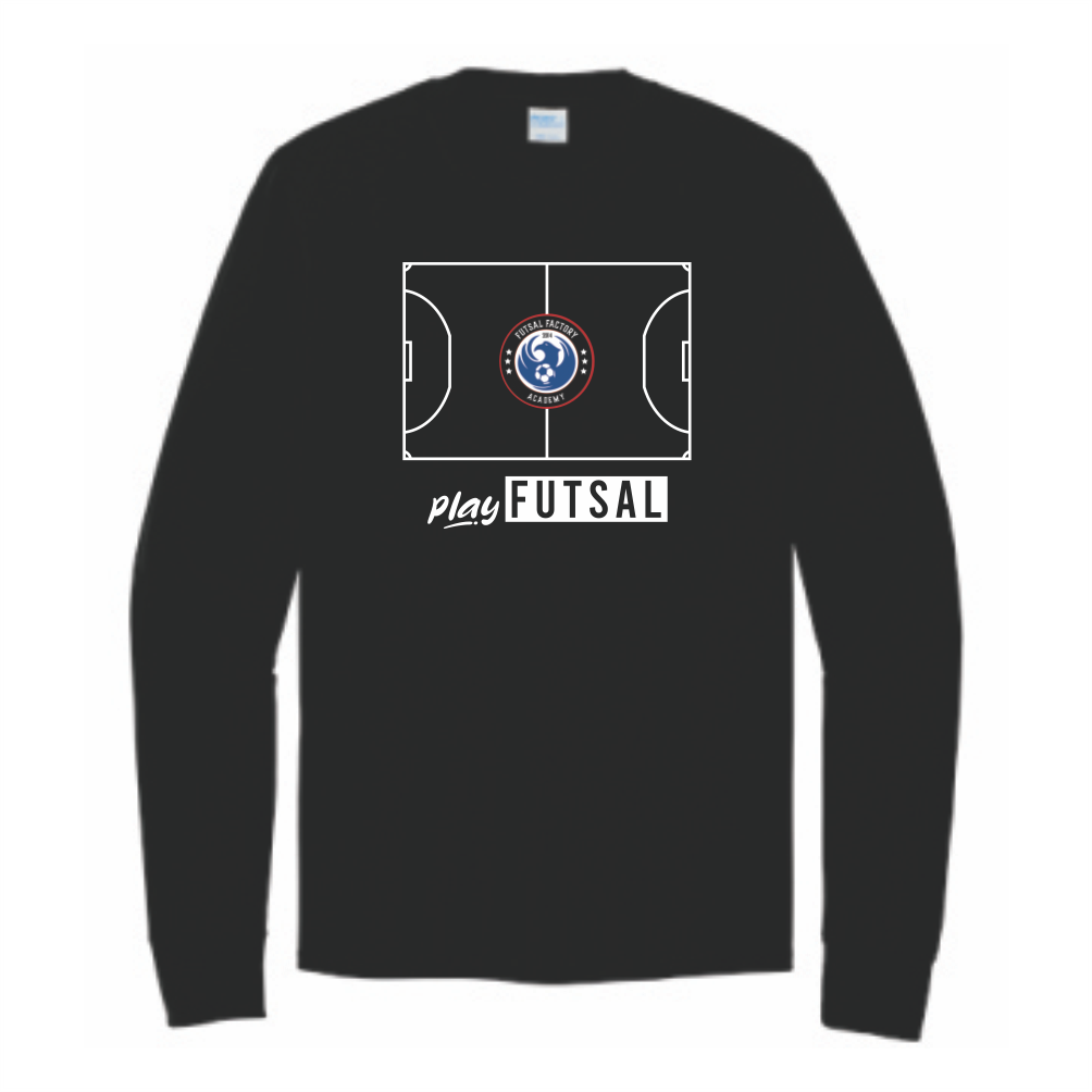 FFA Long Sleeve Core Cotton FUTSAL COURT Tee - Black
