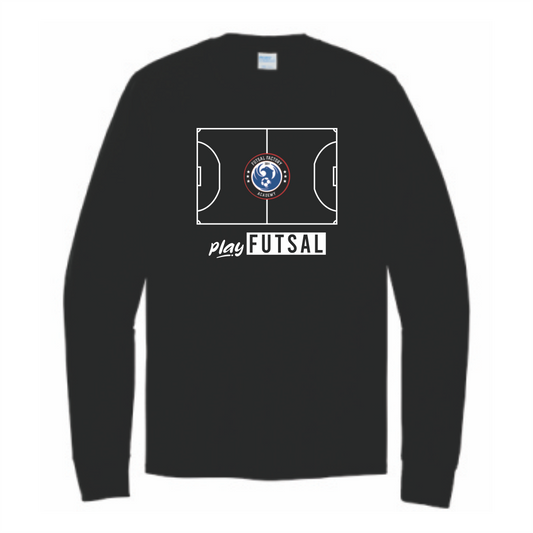 FFA Long Sleeve Core Cotton FUTSAL COURT Tee - Black