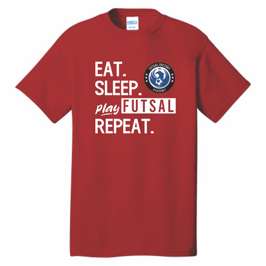 FFA Core Cotton Eat. Sleep. Play Futsal. Repeat. Tee - Red