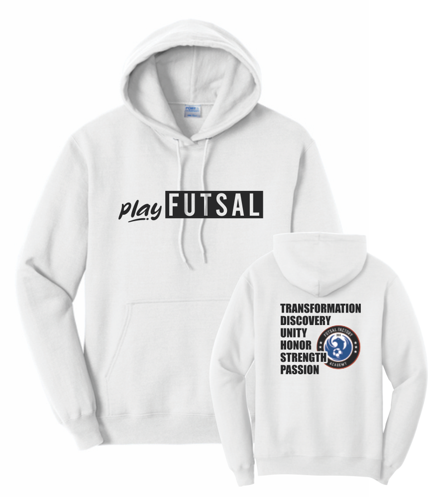 FFA Core Fleece Pullover Hooded PLAY FUTSAL Sweatshirt - White