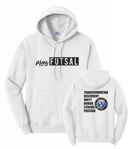 FFA Core Fleece Pullover Hooded PLAY FUTSAL Sweatshirt - White
