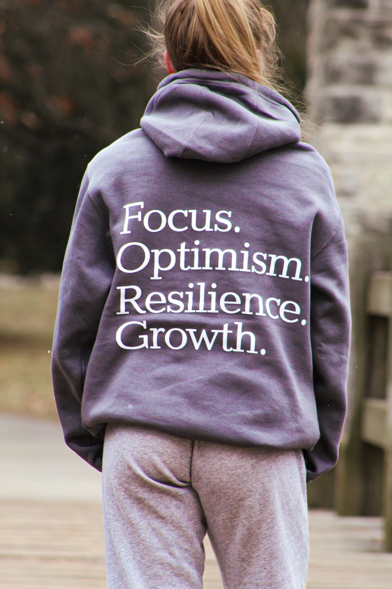 Focus, Optimism, Resilience, Growth Heavy Weight Hoodie