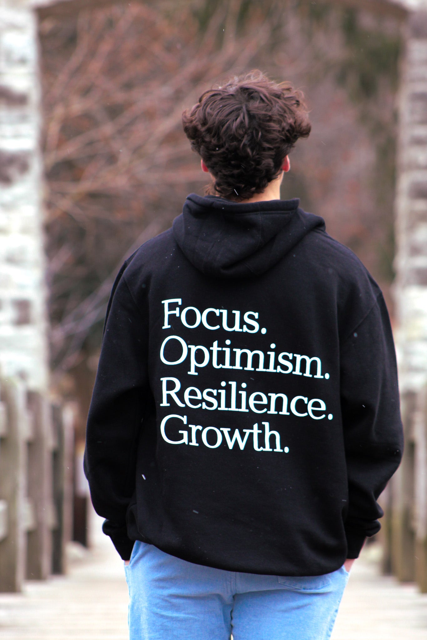 Focus, Optimism, Resilience, Growth Heavy Weight Hoodie