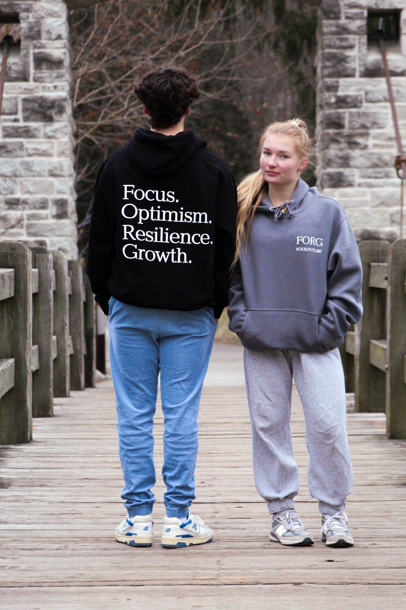 Focus, Optimism, Resilience, Growth Heavy Weight Hoodie