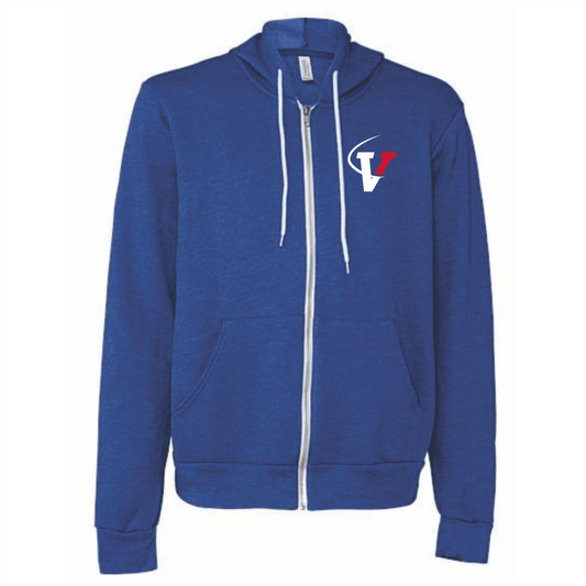 Bella+Canvas Unisex Sponge Fleece Full-Zip Hood - Heather True Royal