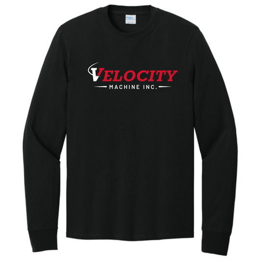 Port & Co Long Sleeve Core Cotton Tee - Black