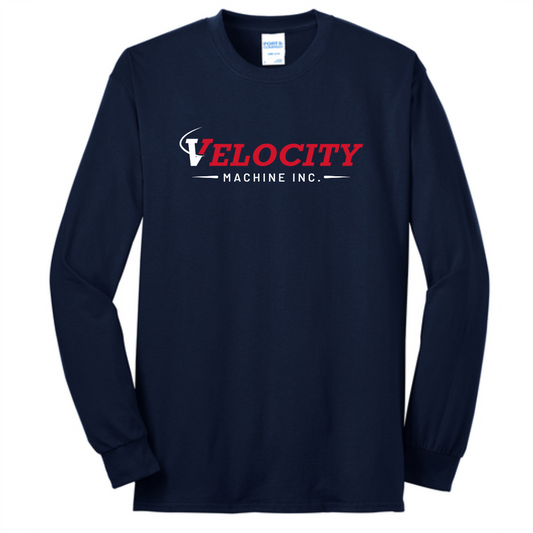 Port & Co Long Sleeve Core Cotton Tee - Navy