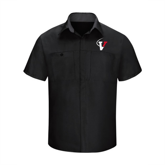 Red Kap Men's Performance Plus Short Sleeve Shirt with Oilblok Technology - Black/Charcoal