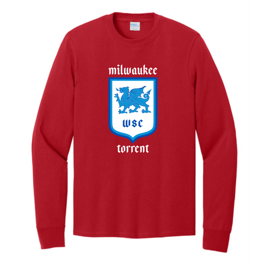 WSC Long Sleeve Core Cotton Tee - Red