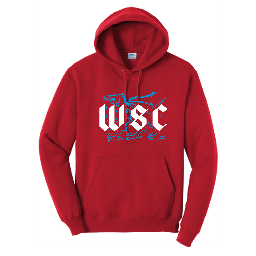 WSC Core Fleece Pullover Hooded Sweatshirt - Red