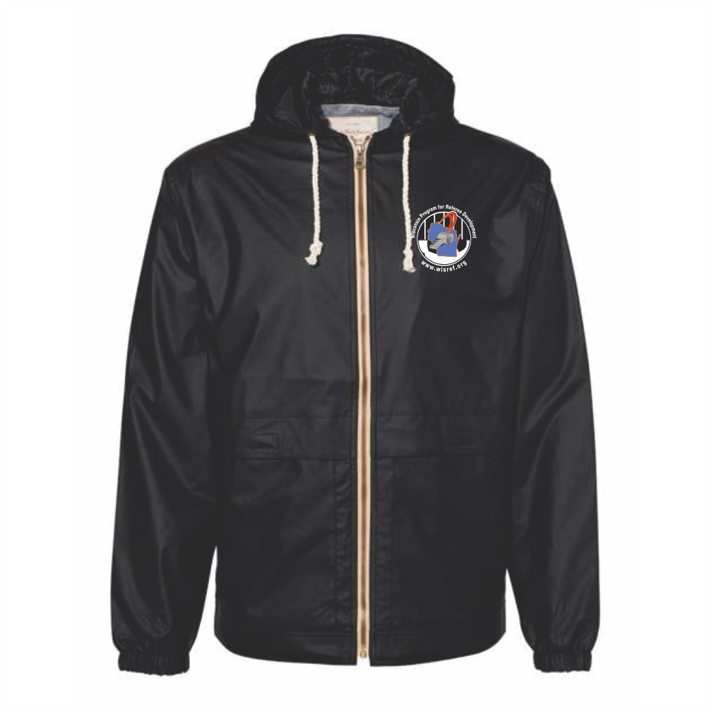 WisRef Weatherproof Vintage Hooded Rain Jacket - Black