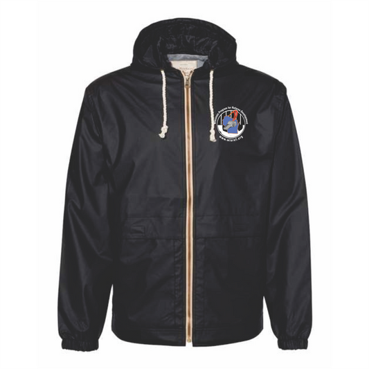 WisRef Weatherproof Vintage Hooded Rain Jacket - Black