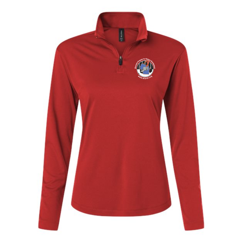 WisRef Women's Allpro Pro-Lock Performance 1/4 Zip Pullover - Red