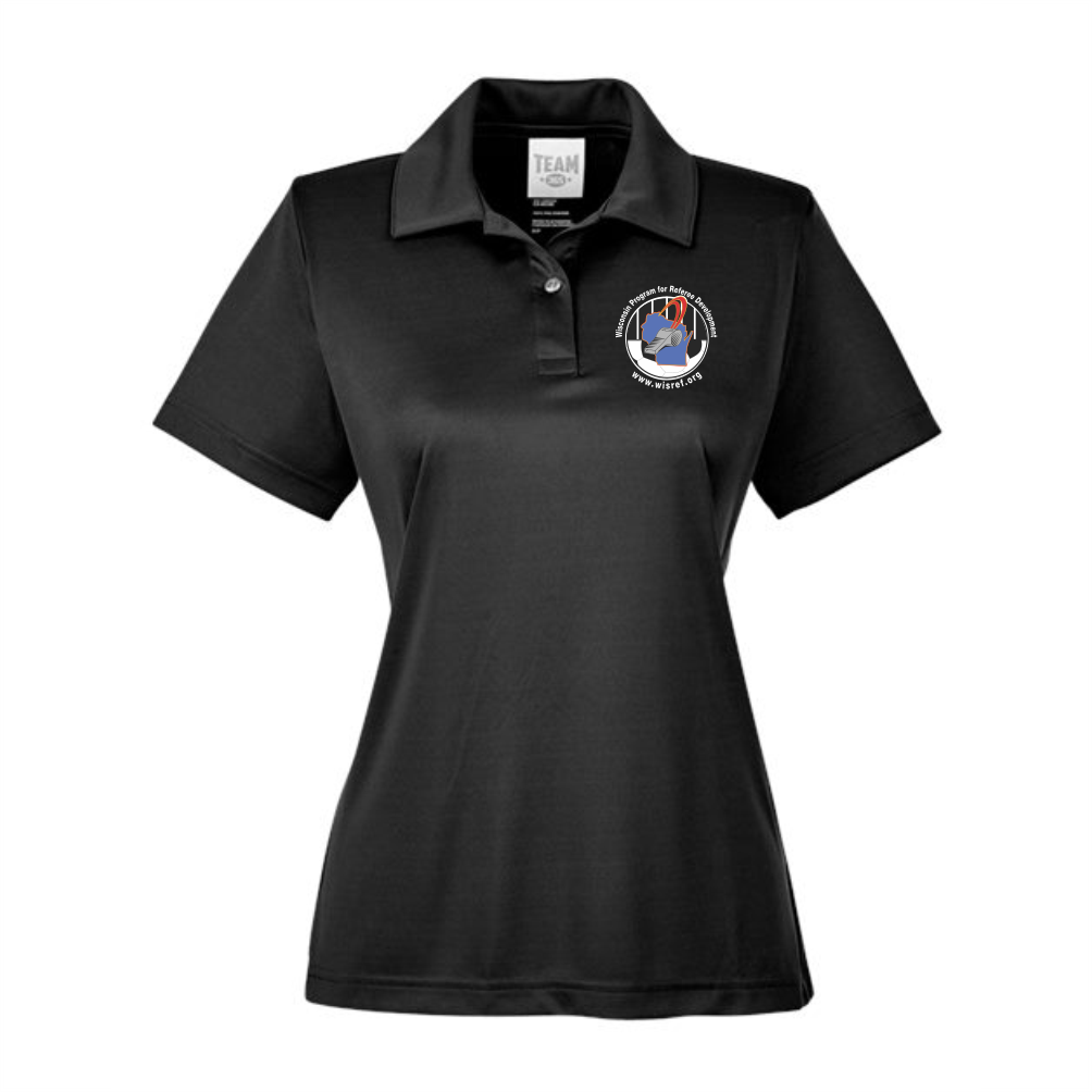 WisRef Women's Team365 Zone Performance Polo - Black